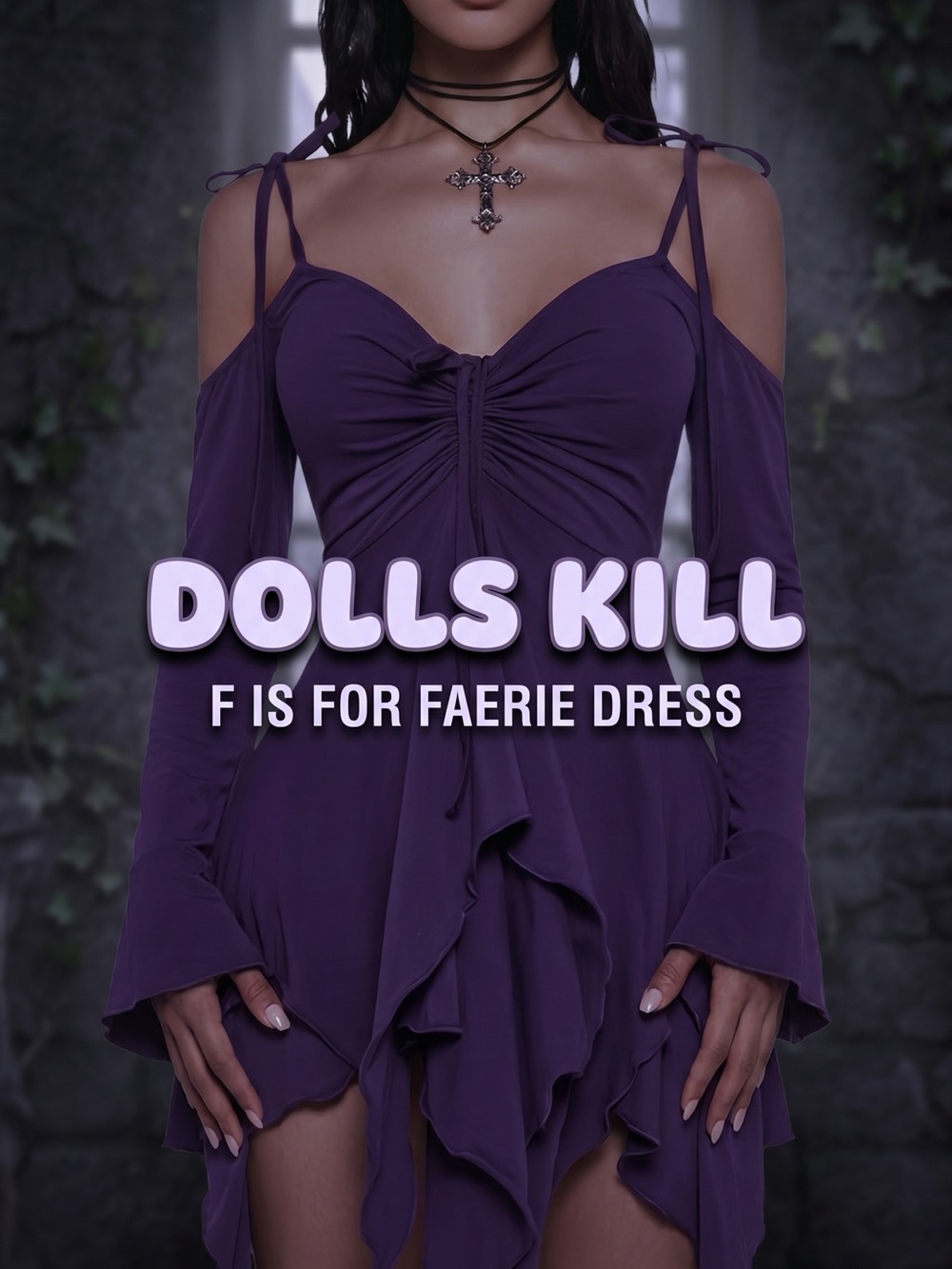 Dolls Kill x Current Mood F is for Faerie Purple Ruffled Mini Dress size L